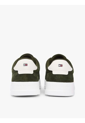Tenis Verde Con Diseño Court De Gamuza Tommy Hilfiger