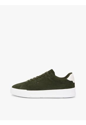 Tenis Verde Con Diseño Court De Gamuza Tommy Hilfiger