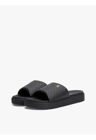 Sandalias Negro De Plataforma Con Monogramas TH Tommy Hilfiger Tommy Hilfiger