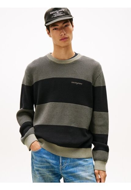 Saco Negro De Corte Regular Con Diseño De Rayas Texturizadas Tommy Jeans