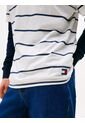 Camiseta Blanca De Rayas Y Cuello Redondo Tommy Jeans de Tommy Hilfiger
