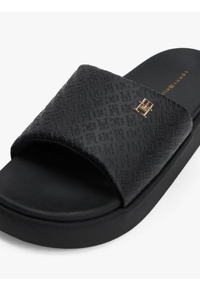 Sandalias Negro De Plataforma Con Monogramas TH Tommy Hilfiger