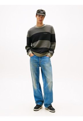 Saco Negro De Corte Regular Con Diseño De Rayas Texturizadas Tommy Jeans