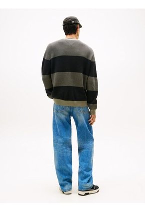 Saco Negro De Corte Regular Con Diseño De Rayas Texturizadas Tommy Jeans