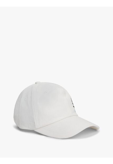 Gorra Blanca De Béisbol En Lino Con Logo Bordado Tommy Hilfiger