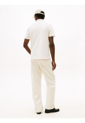 Polo Blanco De Corte Regular De Cierre De Cremallera De 1/4 Tommy Hilfiger