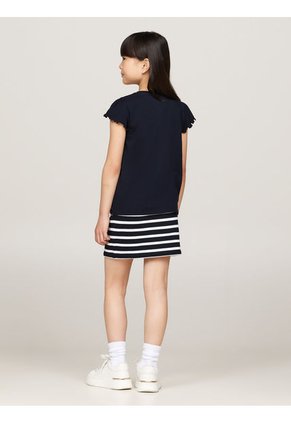Camiseta Niña Azul Con Logo Metálico Tommy Hilfiger
