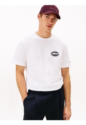 Camiseta Blanca De Corte Amplio Con Gráfico Trasero Tommy Hilfiger