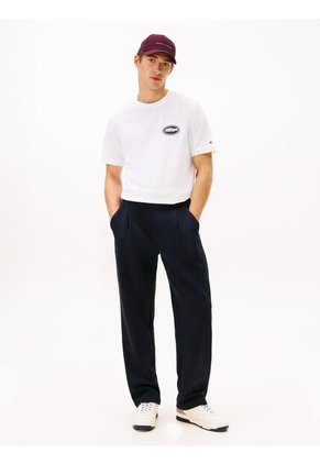 Camiseta Blanca De Corte Amplio Con Gráfico Trasero Tommy Hilfiger