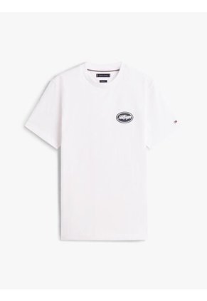 Camiseta Blanca De Corte Amplio Con Gráfico Trasero Tommy Hilfiger