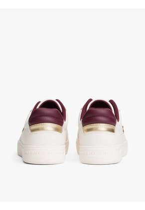 Tenis Blanco En Cuero Con Monograma TH Tommy Hilfiger
