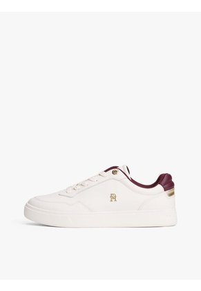 Tenis Blanco En Cuero Con Monograma TH Tommy Hilfiger