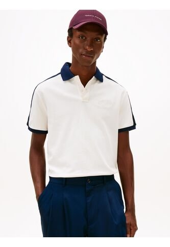 Polo Blanco Mesh De Corte Regular Tommy Hilfiger Tommy Hilfiger