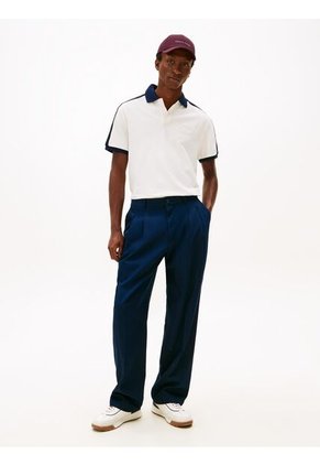 Polo Blanco Mesh De Corte Regular Tommy Hilfiger