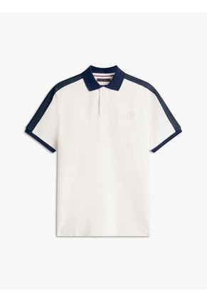Polo Blanco Mesh De Corte Regular Tommy Hilfiger