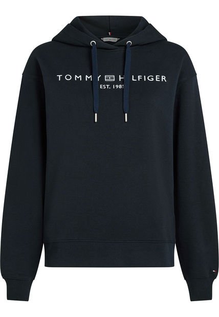 Buzo Azul Con Capota De Corte Regular Tommy Hilfiger