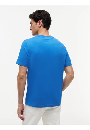 Camiseta Azul De Punto Con Logo Tommy Hilfiger