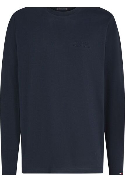 Camiseta Azul Manga Larga Con Logo Gráfico Tommy Hilfiger