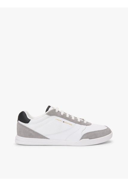 Tenis Blanco Con Mezcla De Texturizas Tommy Hilfiger