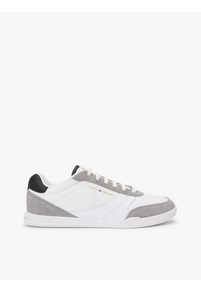 Tenis Blanco Con Mezcla De Texturizas Tommy Hilfiger