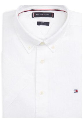 Camisa Blanca Manga Corta De Corte Regular Tommy Hilfiger