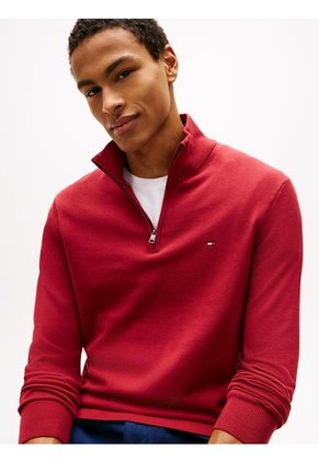 Saco Rojo Con Cuello Perkins Y Cremallera Tommy Hilfiger