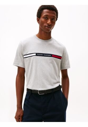 Camiseta Gris De Cuello Redondo Con Logo Tommy Hilfiger Tommy Hilfiger