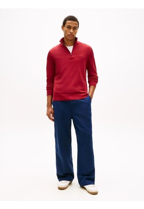 Saco Rojo Con Cuello Perkins Y Cremallera Tommy Hilfiger