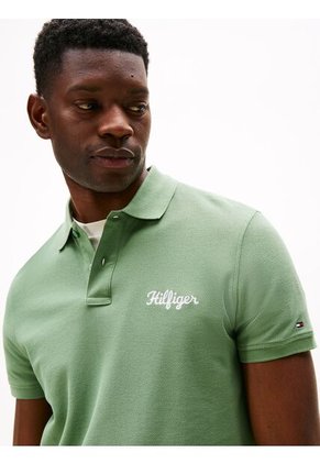 Polo Verde De Corte Regular Con Logo Gráfico Tommy Hilfiger