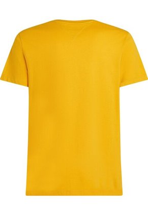 Camiseta Amarilla De Cuello Redondo Con Logo Bordado Tommy Hilfiger