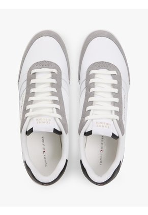 Tenis Blanco Con Mezcla De Texturizas Tommy Hilfiger