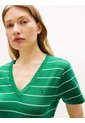 Camiseta Verde Slim Con Cuello En V Tommy Hilfiger de Tommy Hilfiger