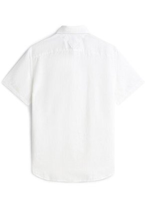 Camisa Blanca Manga Corta De Corte Regular Tommy Hilfiger