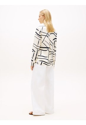 Camisa Blanca De Corte Regular Con Botones Dorados Tommy Hilfiger