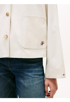 Chaqueta Beige Corta Amplia Que Repele El Agua Tommy Hilfiger