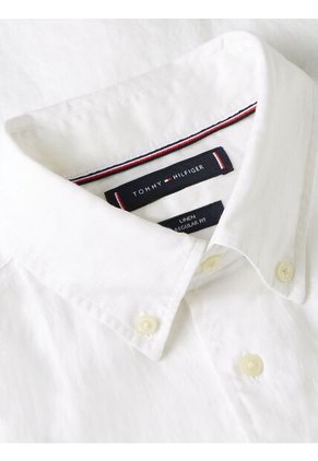 Camisa Blanca Manga Corta De Corte Regular Tommy Hilfiger