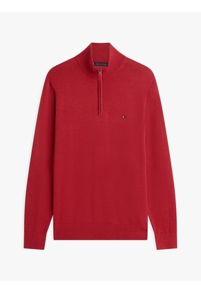 Saco Rojo Con Cuello Perkins Y Cremallera Tommy Hilfiger