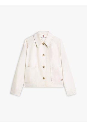 Chaqueta Beige Corta Amplia Que Repele El Agua Tommy Hilfiger