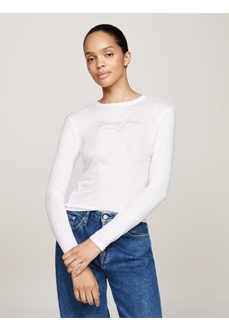 Camiseta Negra De Cuello Redondo De Corte Slim Tommy Jeans Tommy Hilfiger