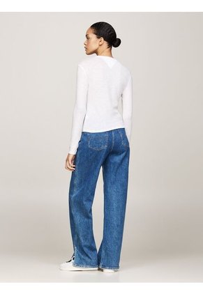 Camiseta Negra De Cuello Redondo De Corte Slim Tommy Jeans