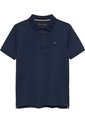 Polo Azul Para Niño De Punto Interlock De Corte Regular Tommy Hilfiger de Tommy Hilfiger