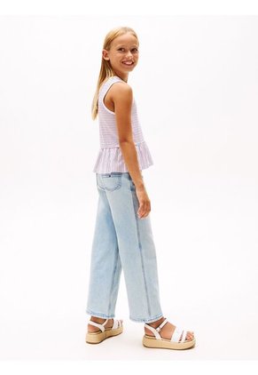 Polo Blanco Sin Mangas Con Cuello Ribeteado Tommy Hilfiger