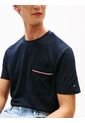 Camiseta Azul Global Stripe Con Bolsillo Tommy Hilfiger de Tommy Hilfiger