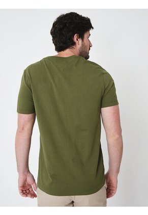Camiseta Verde Essential En Cuello V Tommy Hilfiger