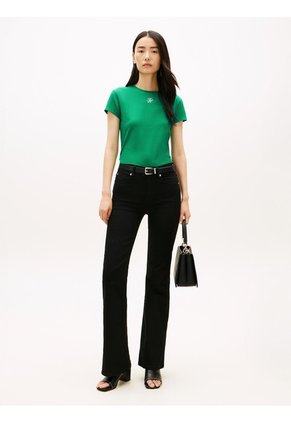 Camiseta Verde De Punto Con Logo Texturizado Tommy Hilfiger