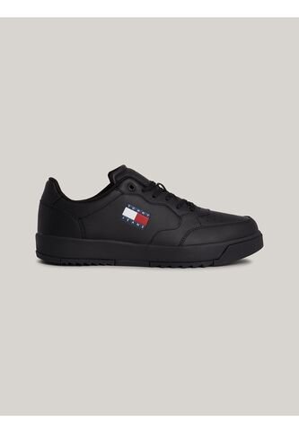 Tenis Negro Essential En Cuero De Estilo Retro Tommy Hilfiger Tommy Hilfiger