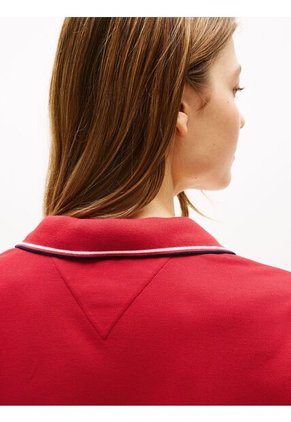 Vestido Rojo Tipo Polo Manga Corta Con Logo Tommy Hilfiger