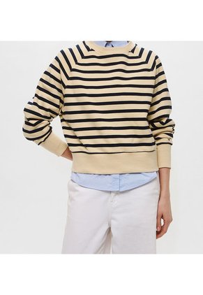 Saco Beige De Rayas Azul Heritage Tommy Hilfiger