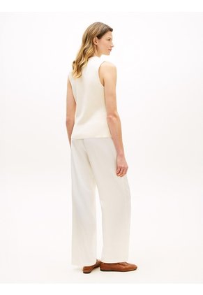 Chaleco Blanco De Punto Premium Con Cuello En V Tommy Hilfiger
