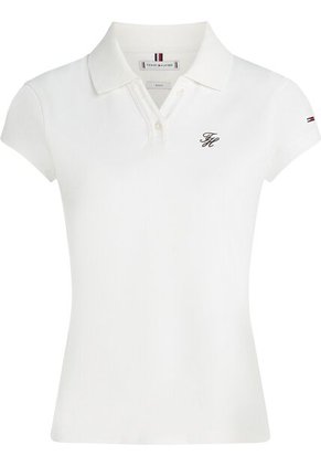 Polo Blanco De Corte Slim Con Logo Script Tommy Hilfiger